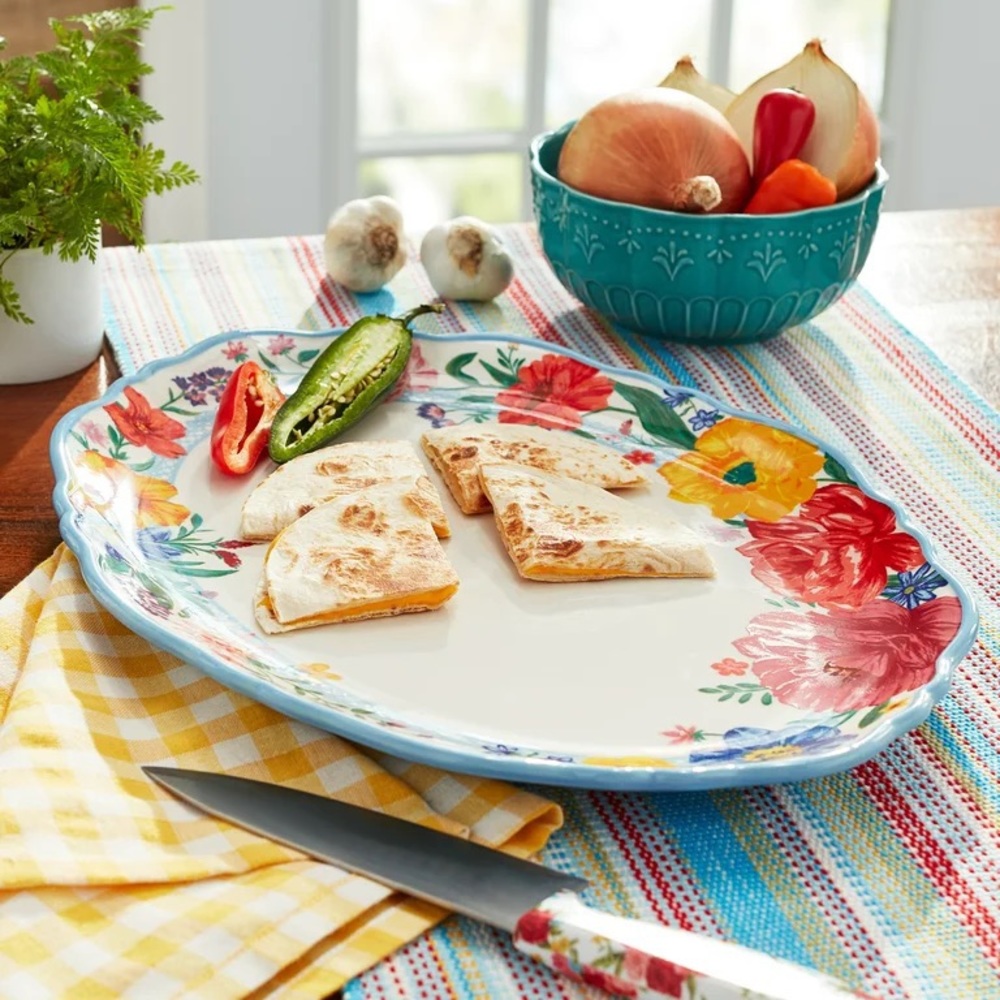 Brand New The Pioneer Woman Brilliant Blooms Stoneware Serving Bowl